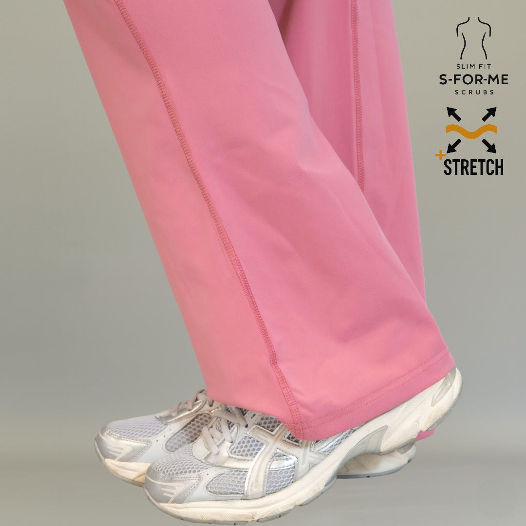 Flare-leg detail on S-FOR-ME women’s 915 rosewood scrub pants