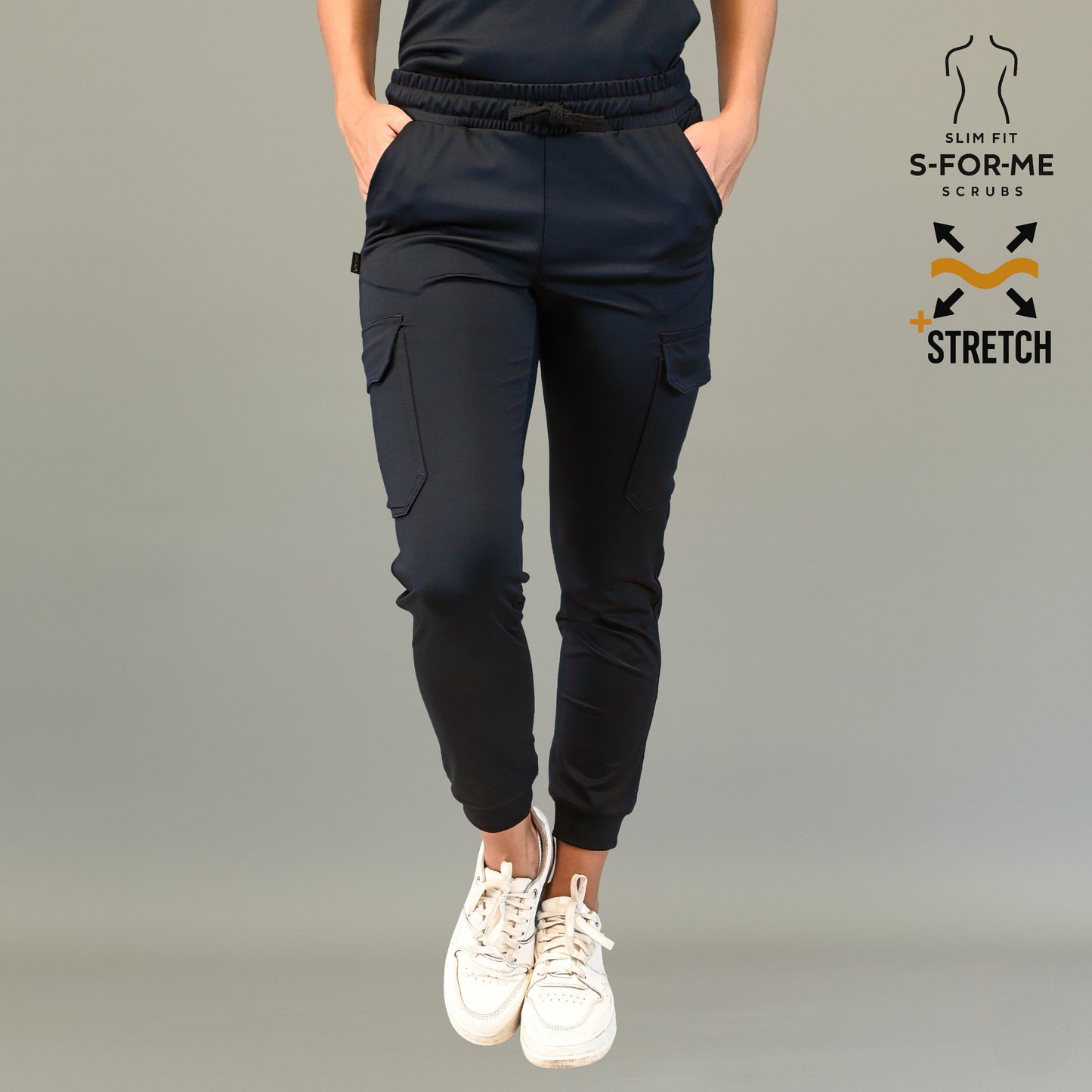 Women's Jogger Pants 910 Black, Super Stretch Scrubs
