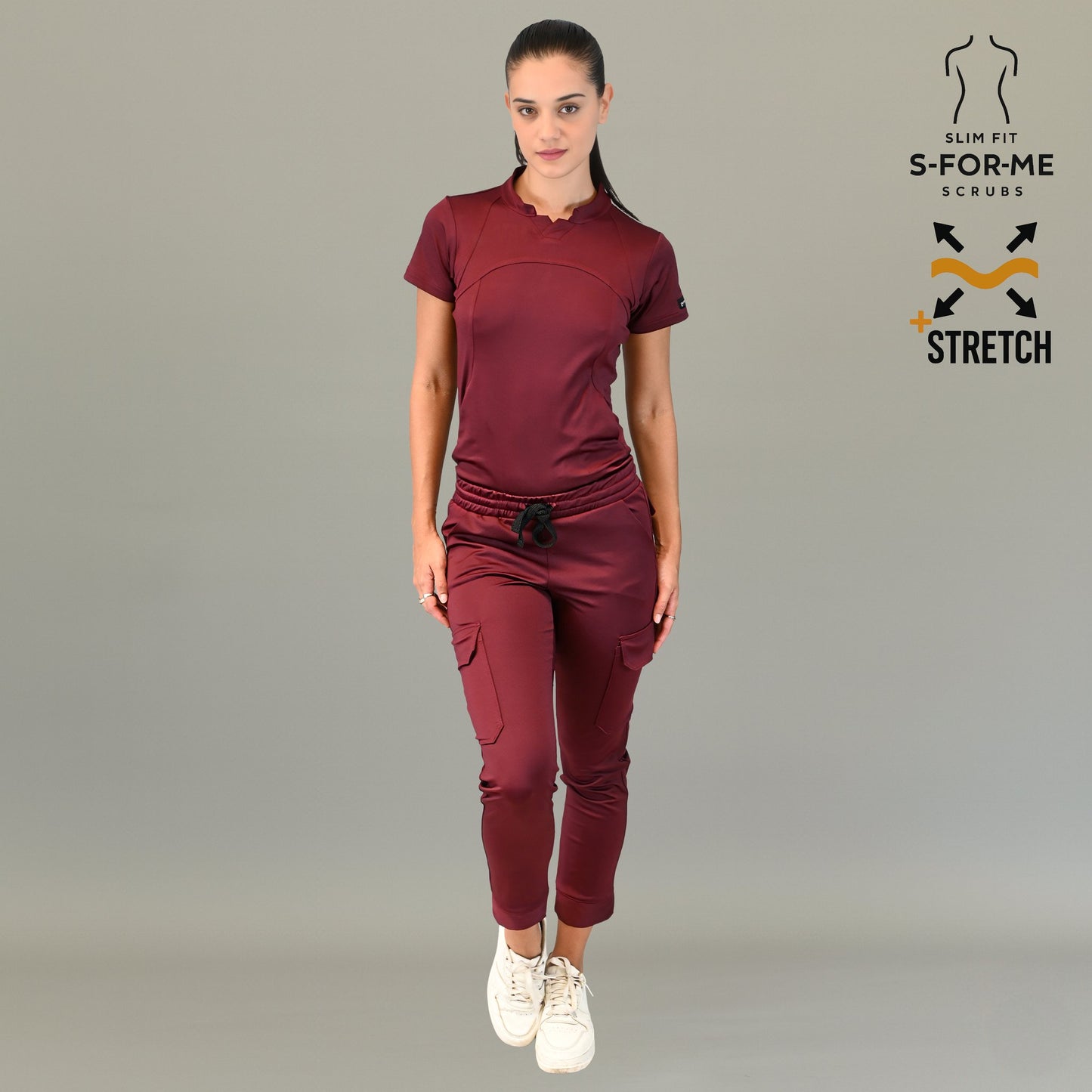 Women's Jogger Pants 910 Maroon, Super Stretch Scrubs