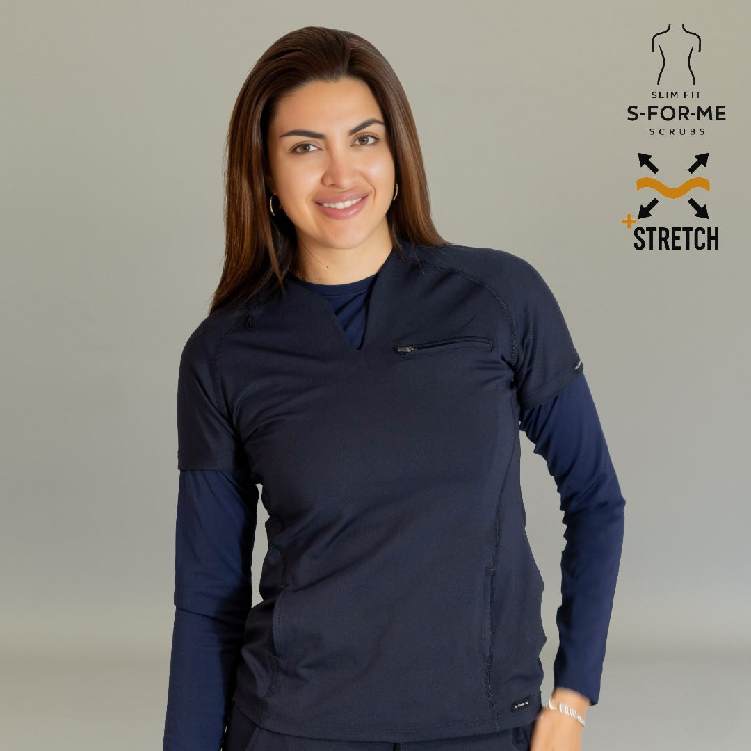 Women’s Top 915 Navy Blue, Super Stretch Scrubs