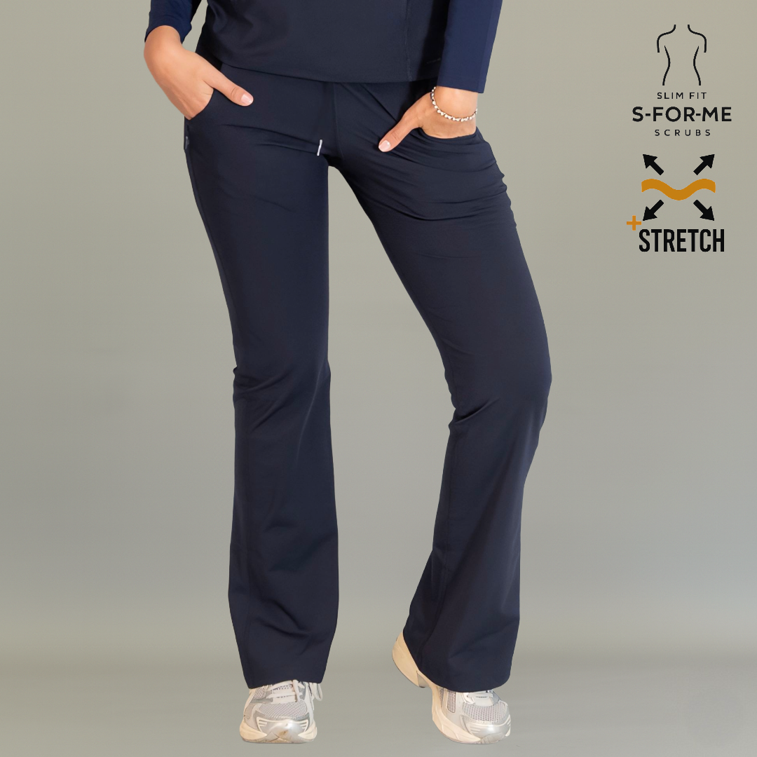 Women’s 915 Super Stretch Navy Blue Flare Scrub Pants