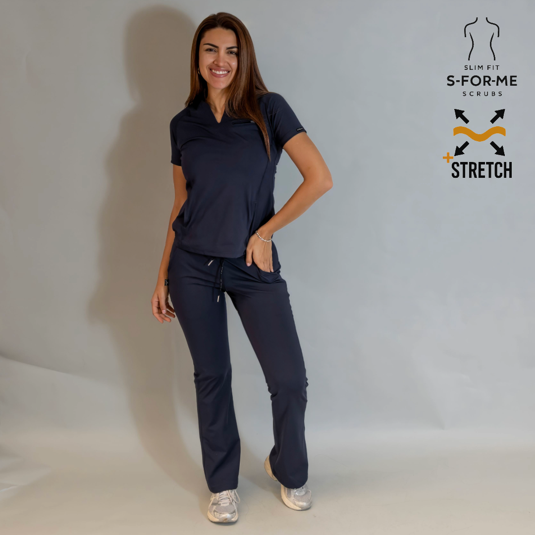 Women’s 915 Super Stretch Navy Blue Flare Scrub Pants