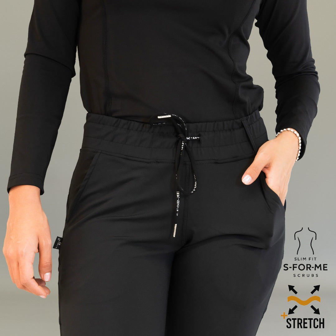 Women’s 915 Super Stretch Black Flare Scrub Pants