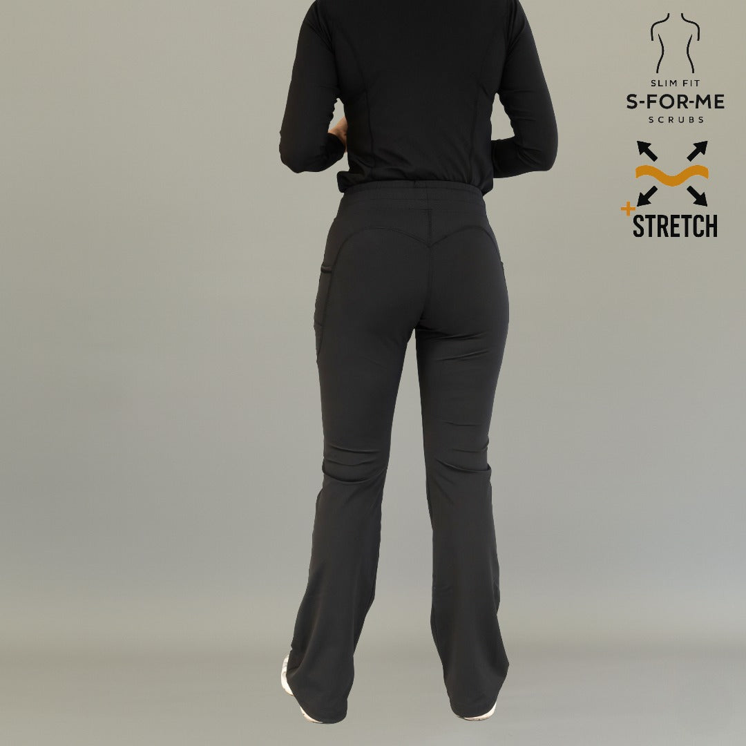 Women’s 915 Super Stretch Black Flare Scrub Pants