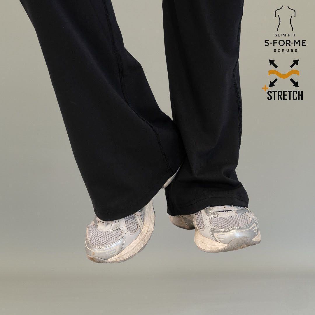 Women’s 915 Super Stretch Black Flare Scrub Pants