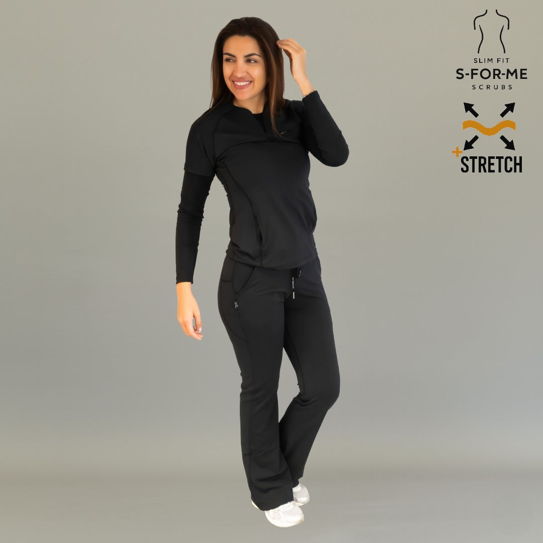 Women’s Top 915 Black, Super Stretch Scrubs