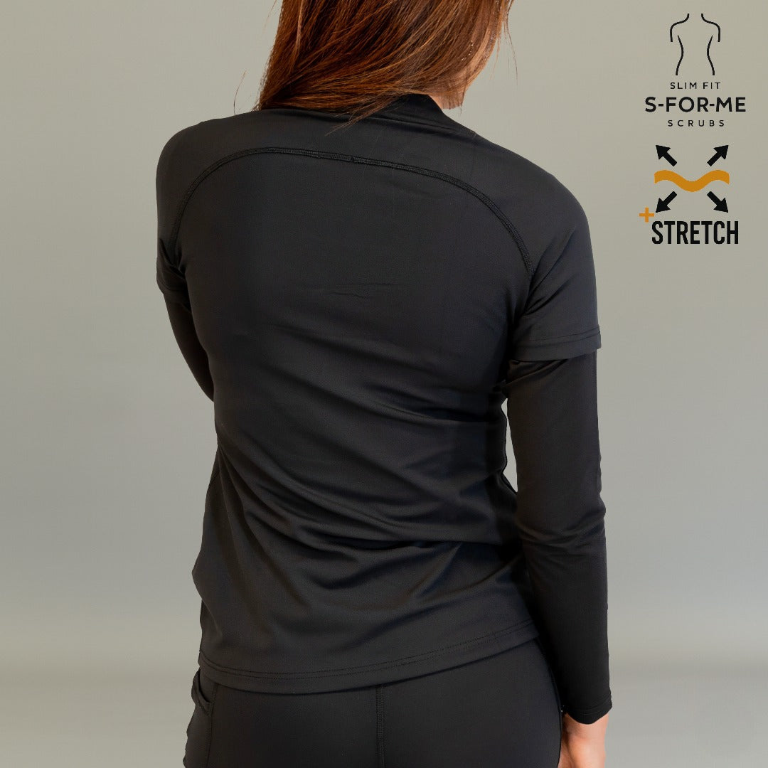 Women’s Top 915 Black, Super Stretch Scrubs