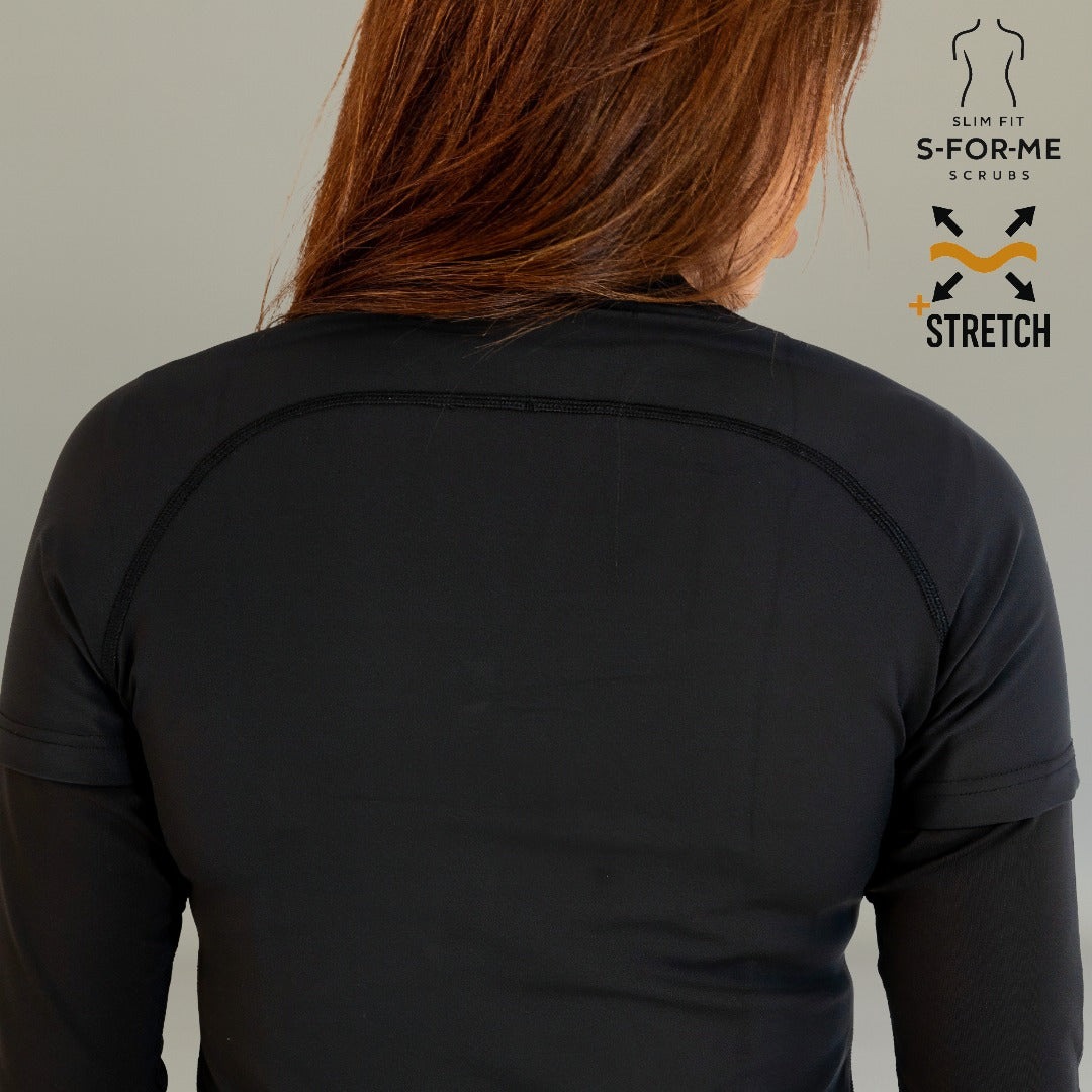 Women’s Top 915 Black, Super Stretch Scrubs