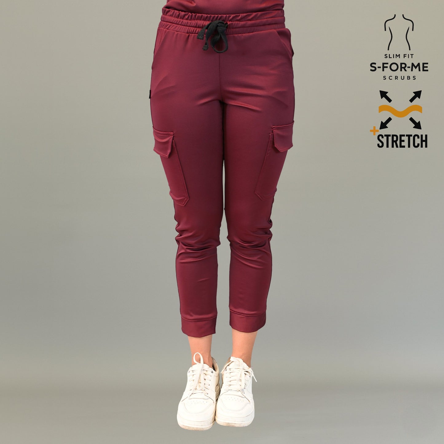 Women's Jogger Pants 910 Maroon, Super Stretch Scrubs