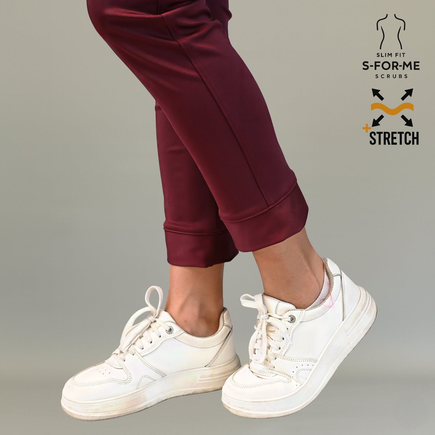 Women's Jogger Pants 910 Maroon, Super Stretch Scrubs
