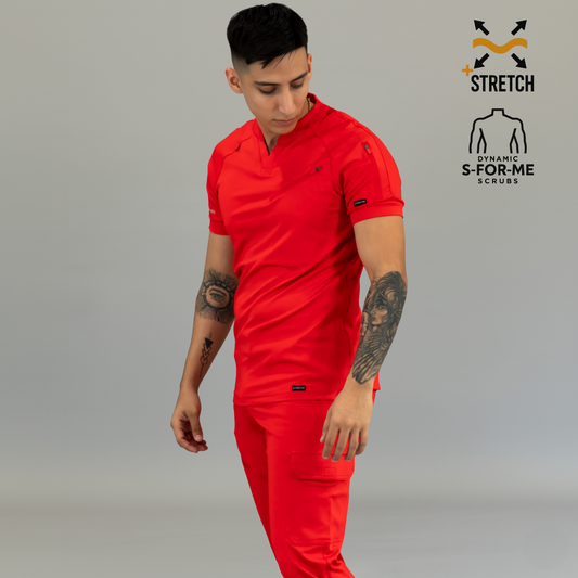 Men's Top 905 Red, Scrubs Super Stretch