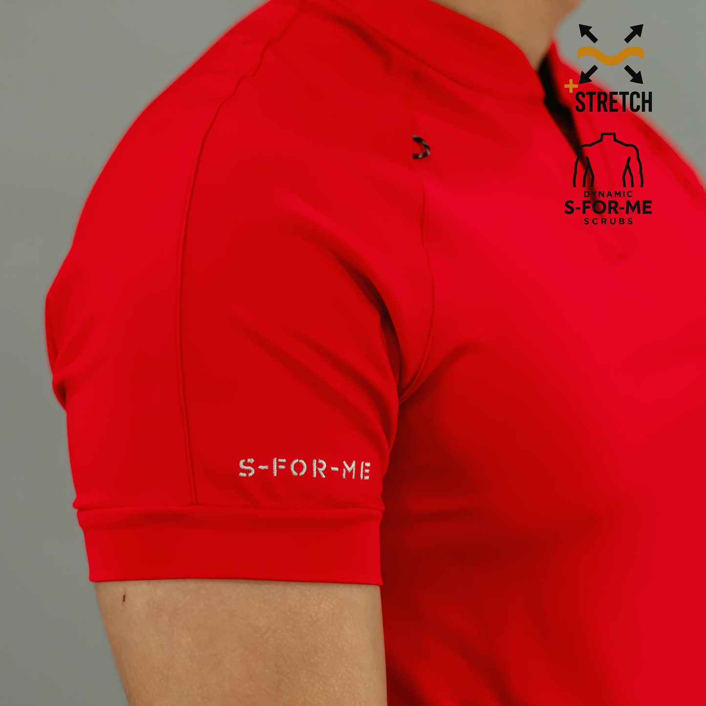 Men's Top 905 Red, Scrubs Super Stretch