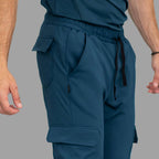 Men’s Airforce Blue medical scrub jogger pants with stretch fabric