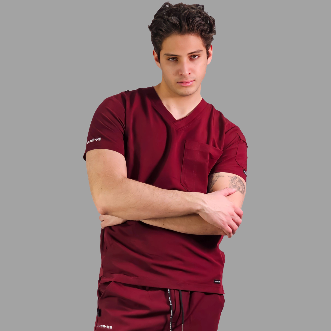Men’s Scrub Top style 300 Burgundy