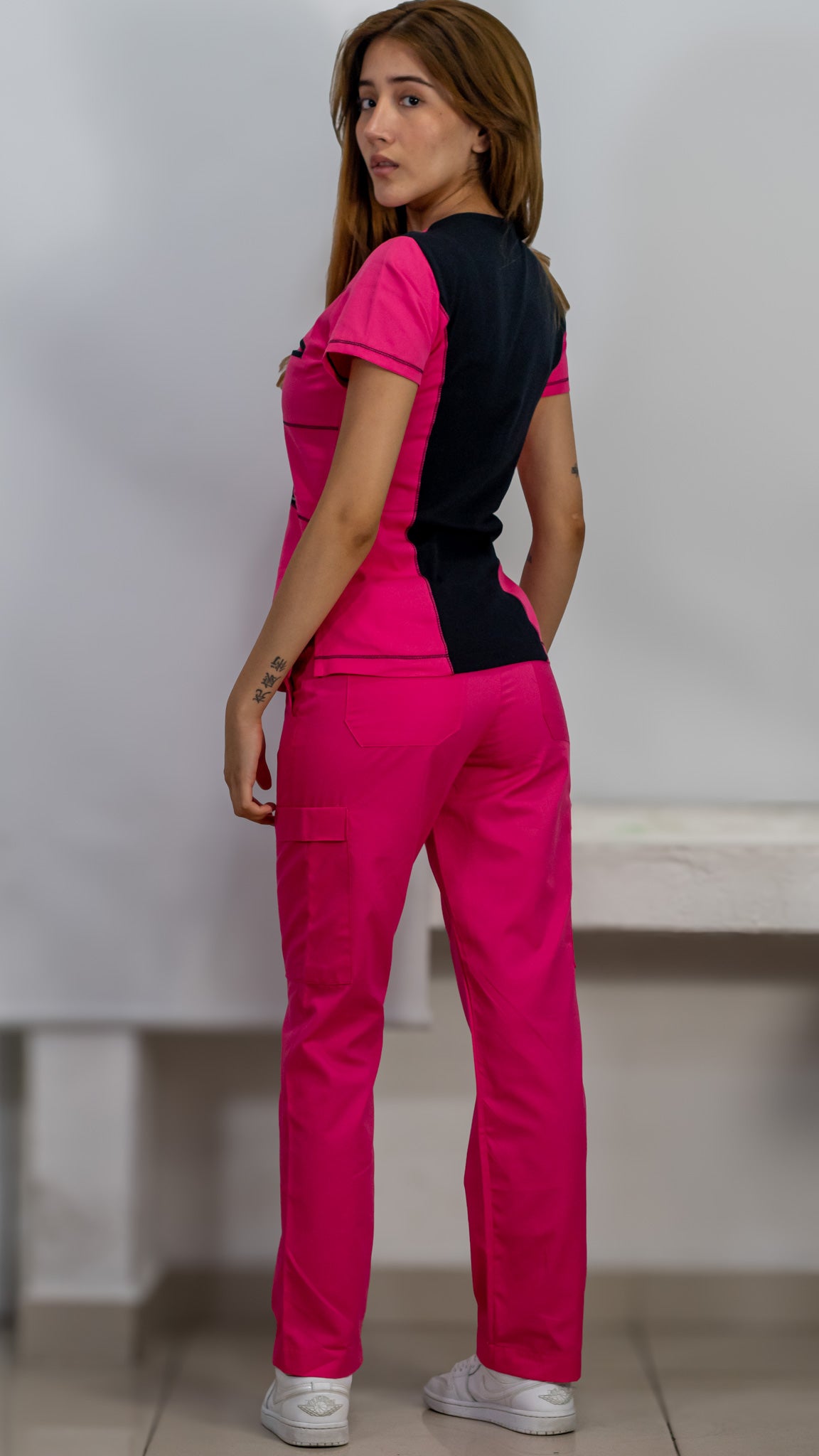 Women's Top 510 Fuchsia/Black, Scrubs 100% Cotton