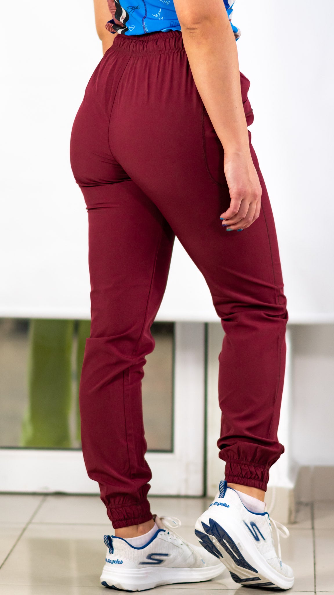 Women s 401 Burgundy 2 Pockets Jogger Pants