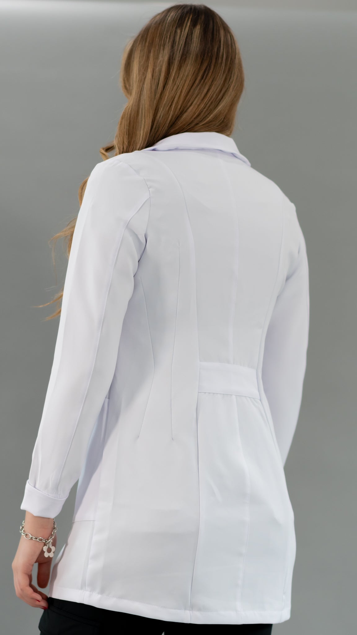 Contoured Fit Pure White Waterproof Women's Lab Coat