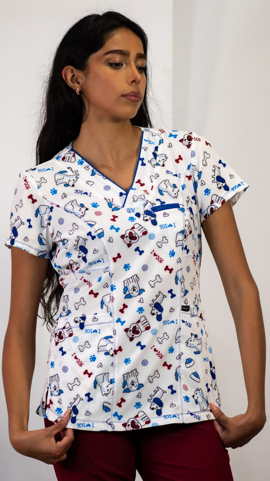 Woman's Scrub Top 501 Fways Doggy