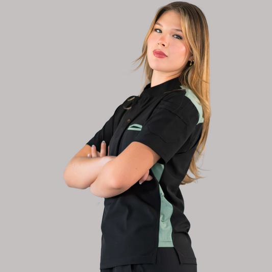 Unisex Relaxed Top 520 Black - Mint Scrubs 520