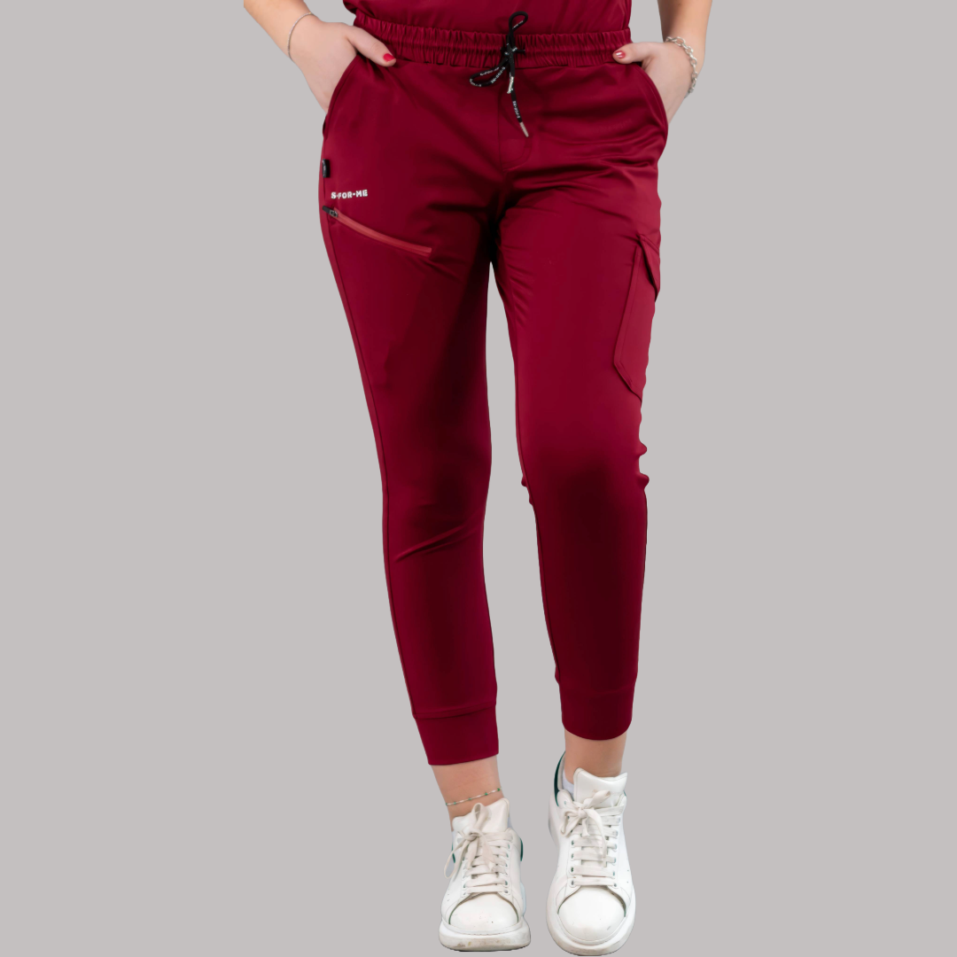 Unisex Relaxed Jogger 905 Burgundy, Super Stretch Scrubs