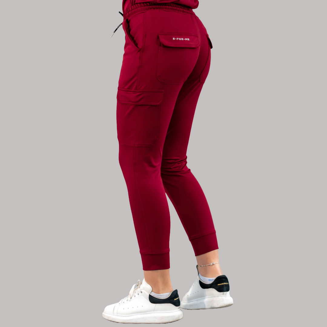 Unisex Relaxed Jogger 905 Burgundy, Super Stretch Scrubs