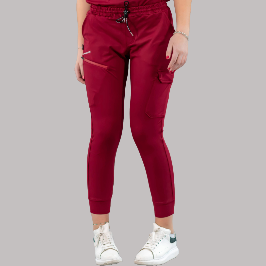 Unisex Relaxed Jogger 905 Burgundy, Super Stretch Scrubs