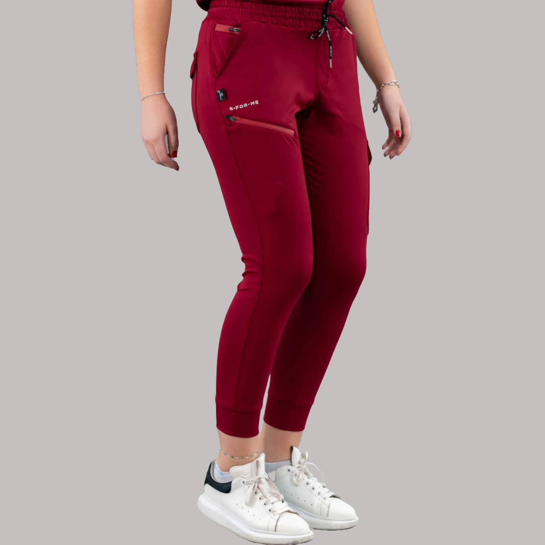 Unisex Relaxed Jogger 905 Burgundy, Super Stretch Scrubs