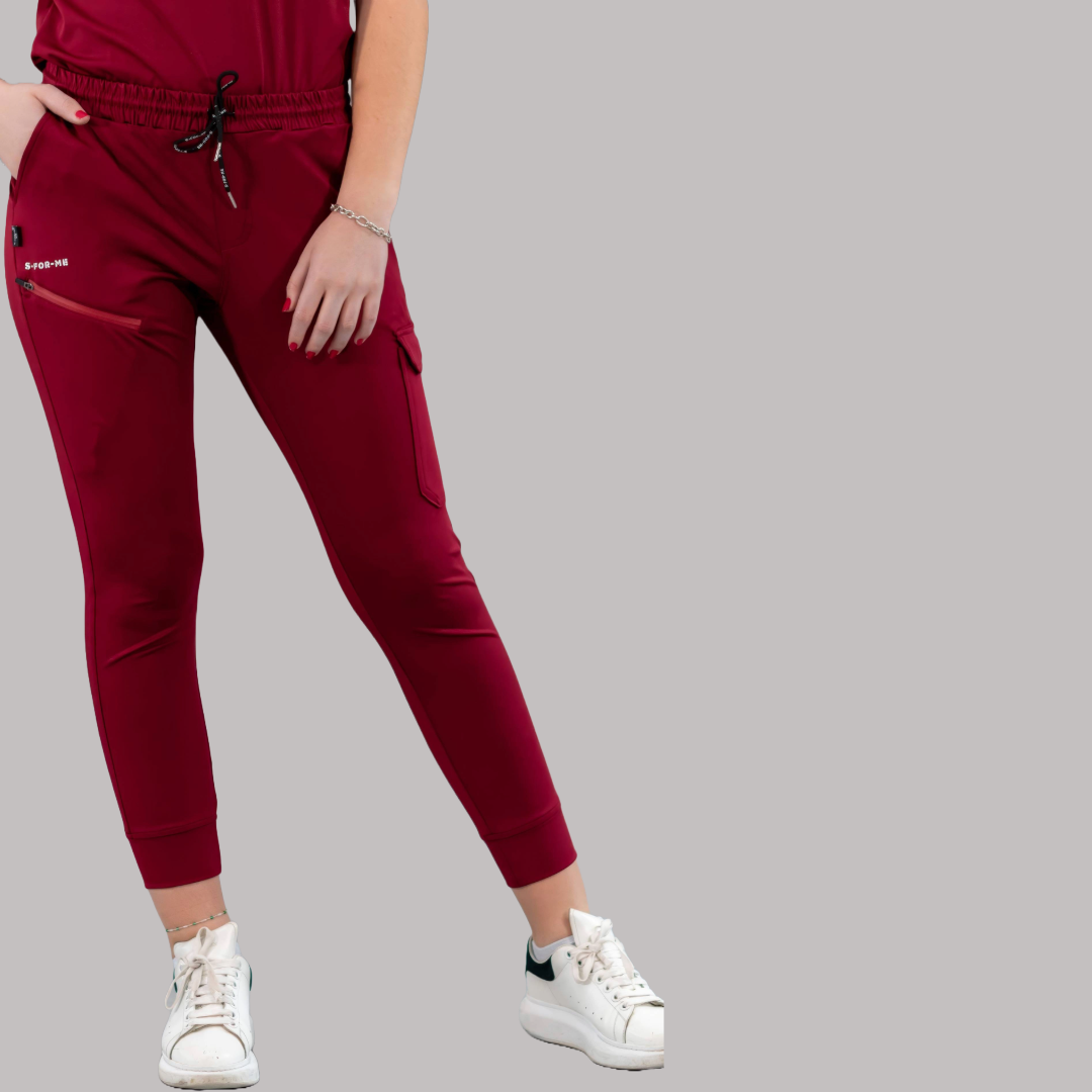 Unisex Relaxed Jogger 905 Burgundy, Super Stretch Scrubs