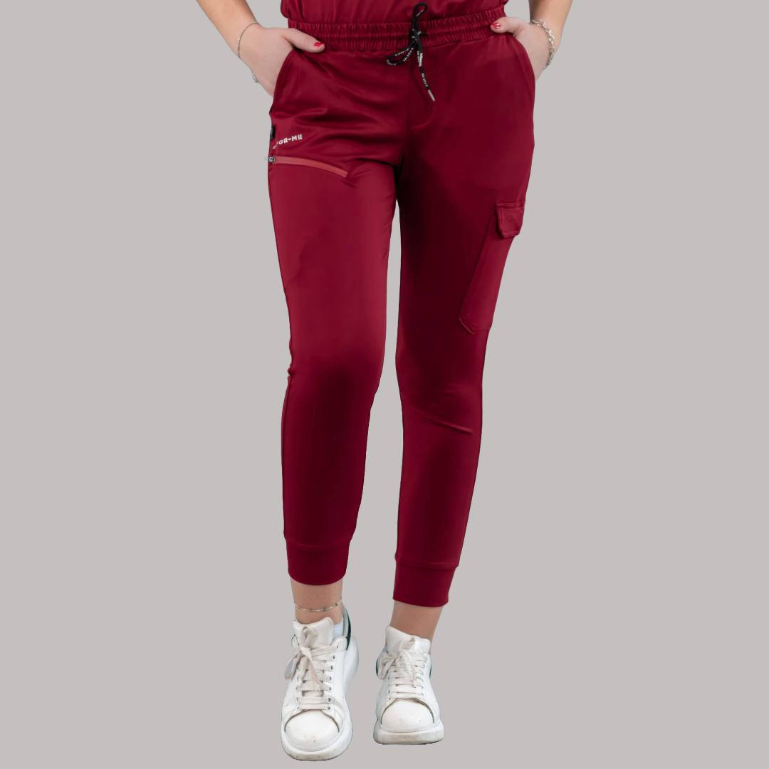 Unisex Relaxed Jogger 905 Burgundy, Super Stretch Scrubs