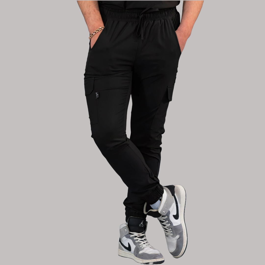 Men's Skinny Black Joggers, Scrubs 520