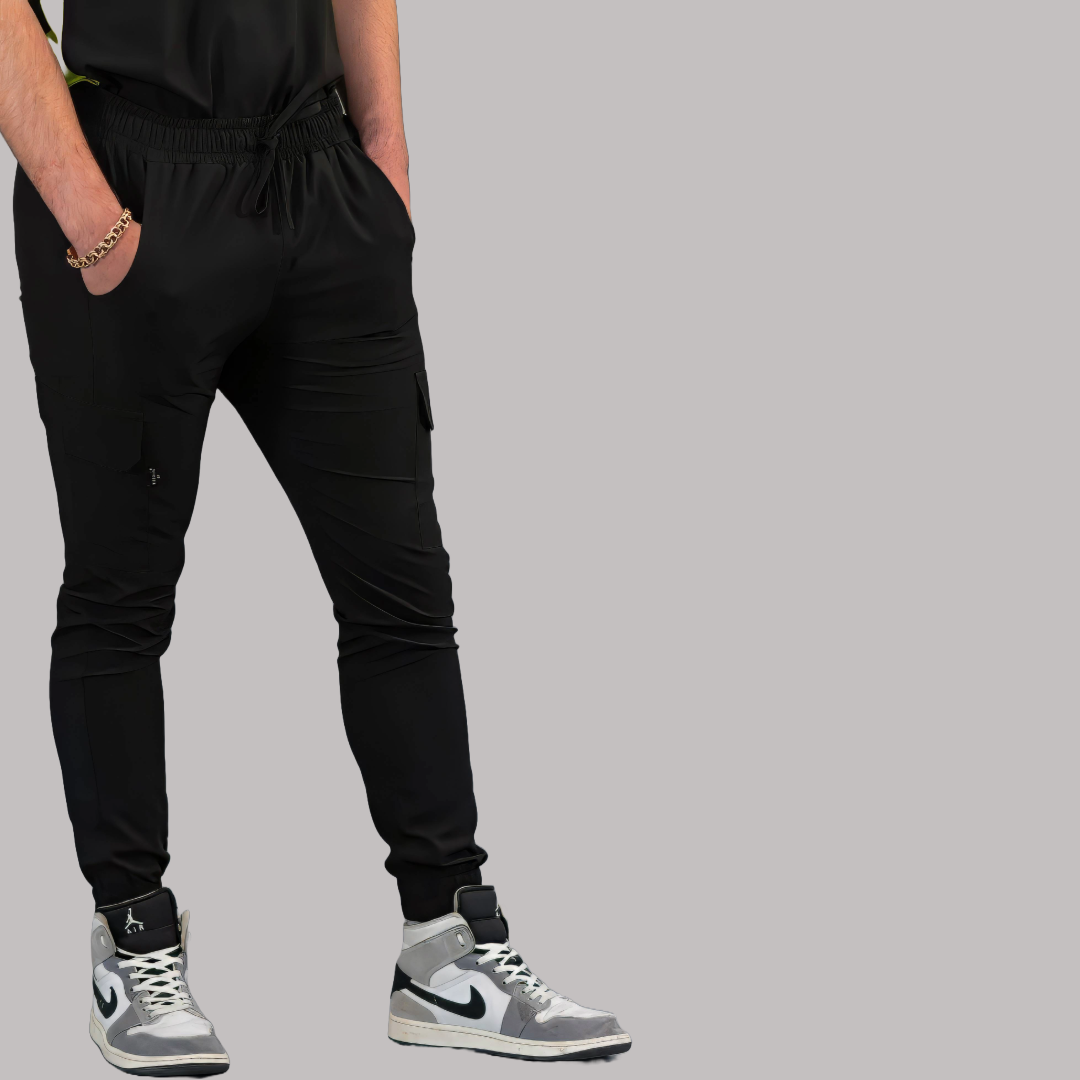 Men's Skinny Black Joggers, Scrubs 520