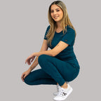 Women's Corsair Blue Scrub Top | Super Stretch 4-Way | Style 901