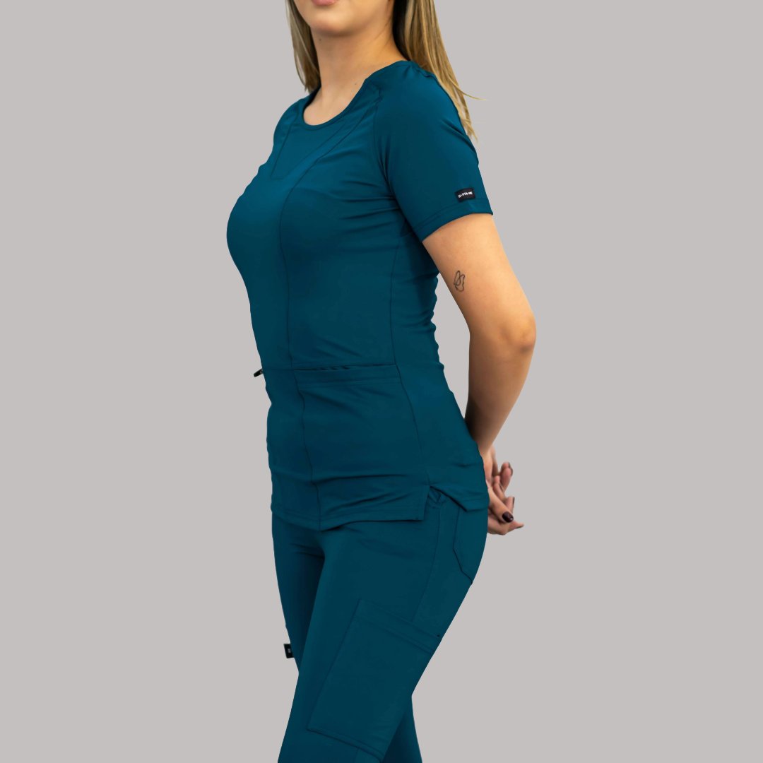 Women's Corsair Blue Scrub Top | Super Stretch 4-Way | Style 901