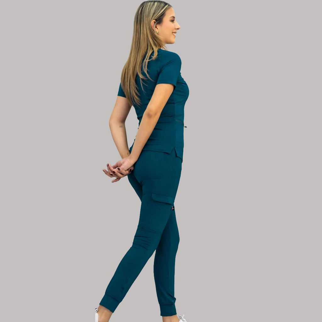 Women's Corsair Blue Scrub Top | Super Stretch 4-Way | Style 901
