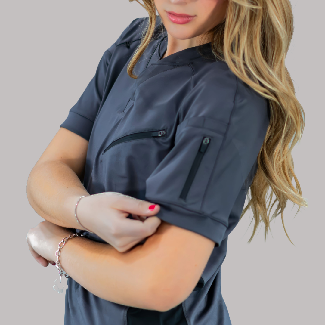 Unisex Relaxed Top 905 Gray, Super Stretch Scrubs