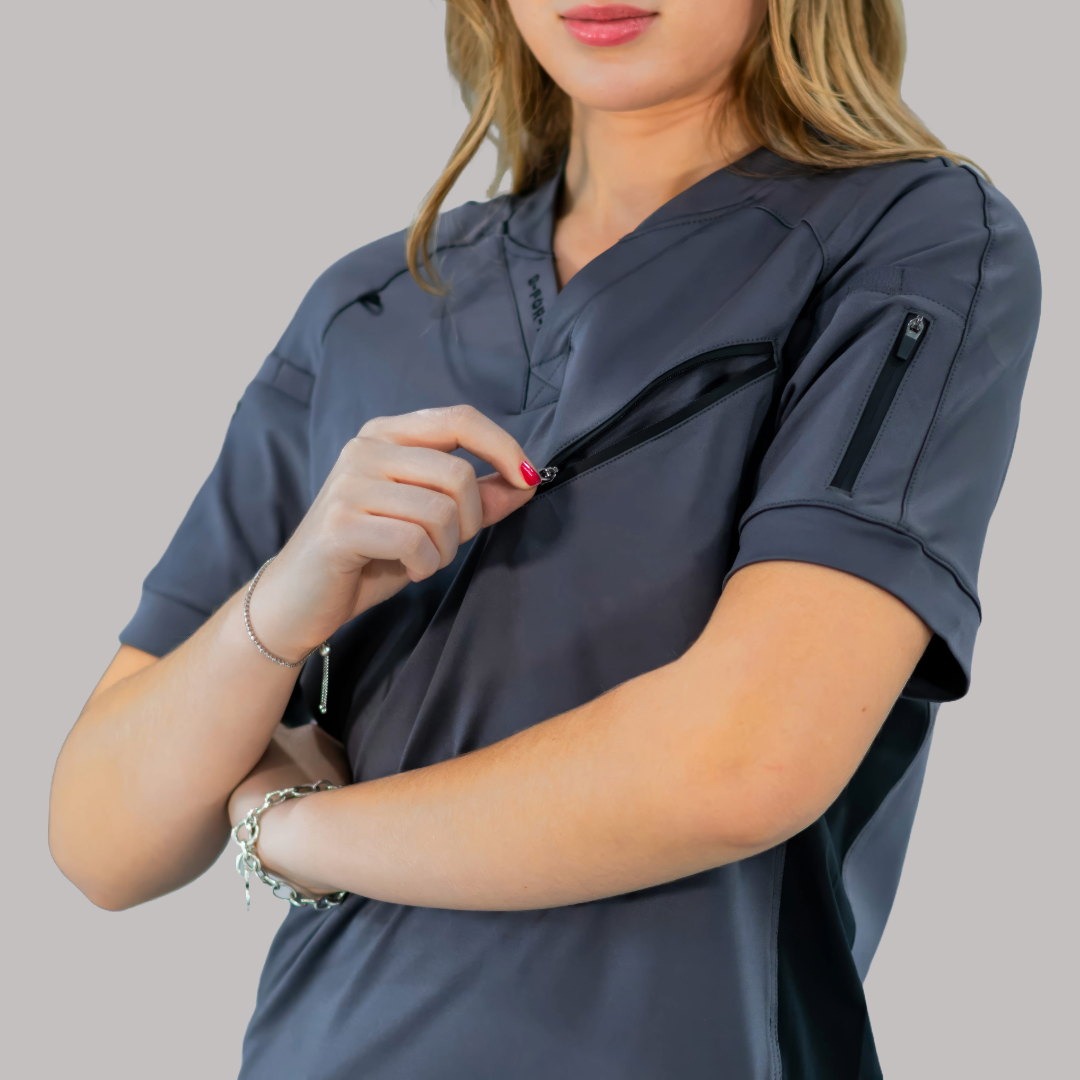 Unisex Relaxed Top 905 Gray, Super Stretch Scrubs