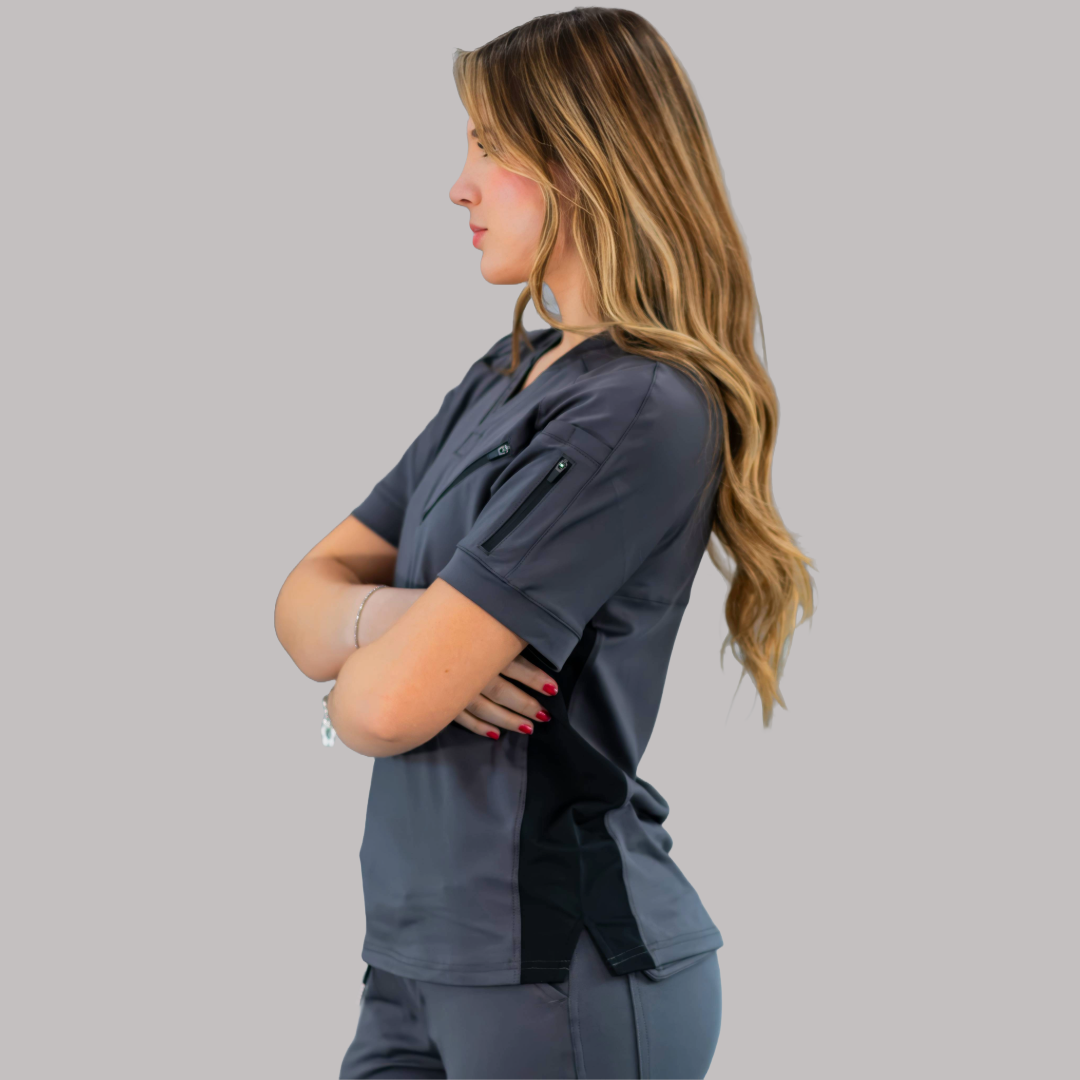 Unisex Relaxed Top 905 Gray, Super Stretch Scrubs