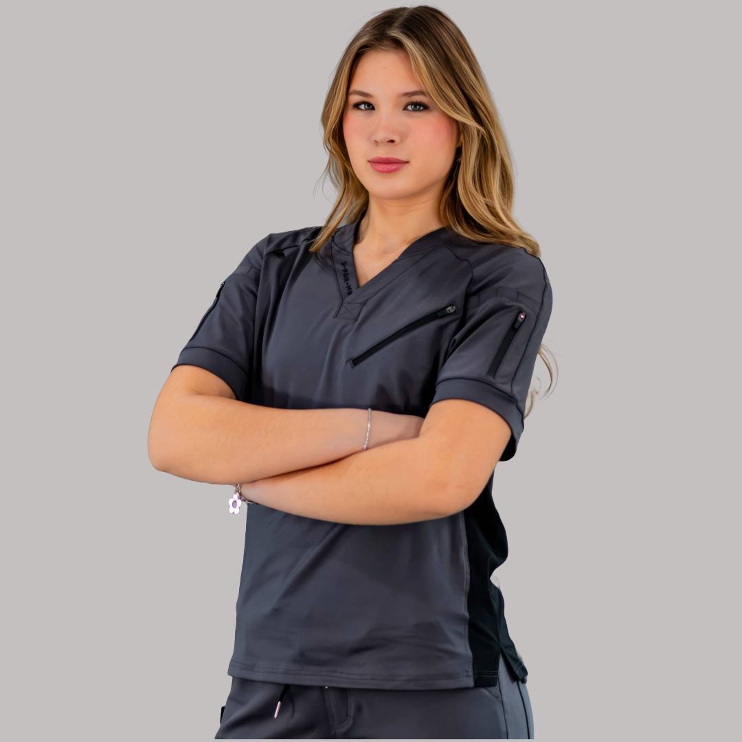 Unisex Relaxed Top 905 Gray, Super Stretch Scrubs