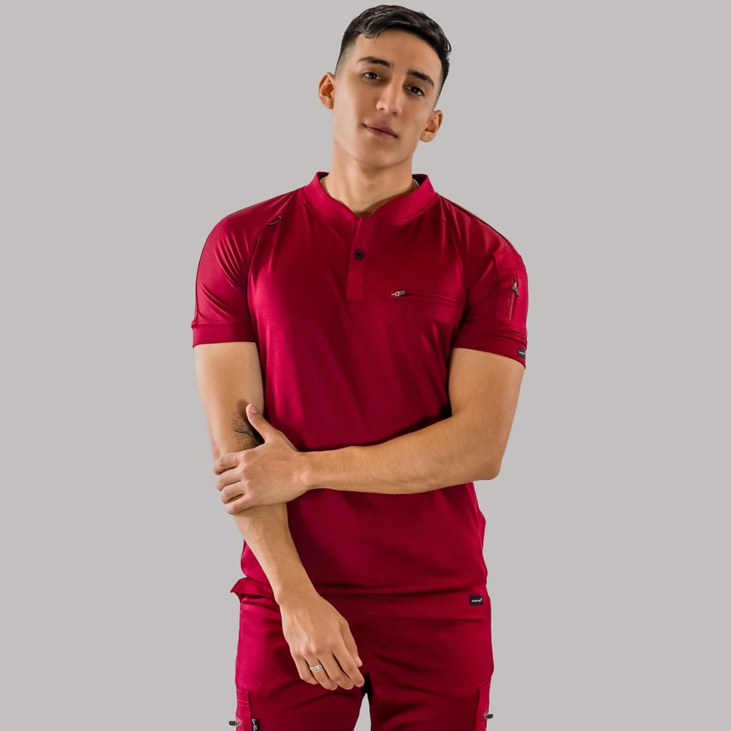 Men's Top 901 Burgundy Super Stretch, Scrubs 901