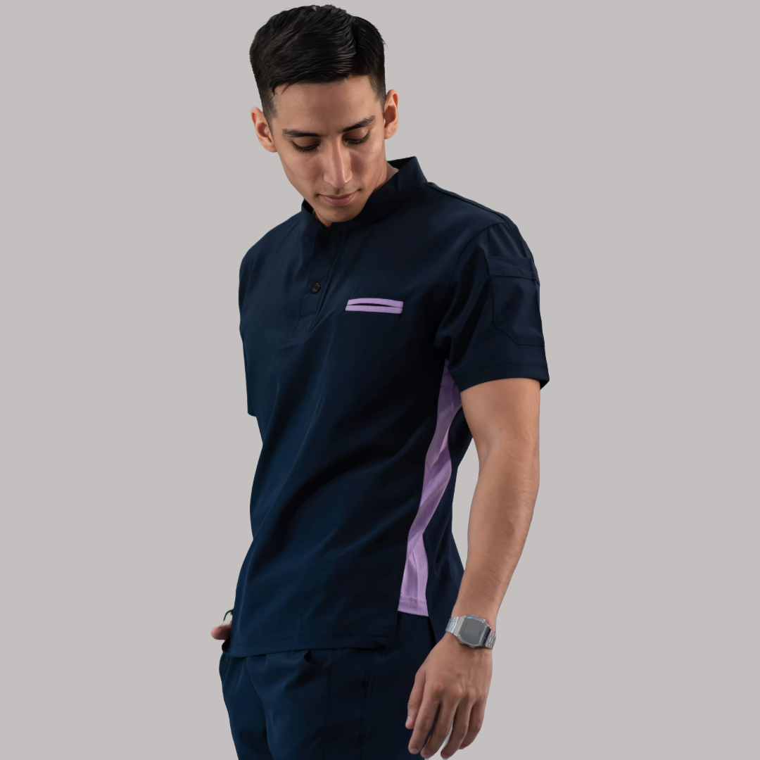 Men's Top Navy/Lilac, Scrubs 520