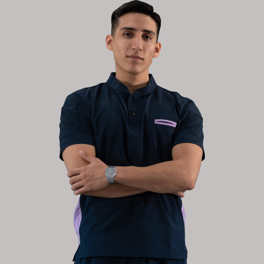 Men's Top Navy/Lilac, Scrubs 520