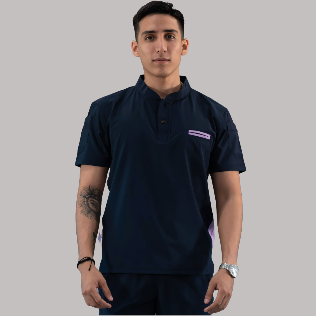 Men's Top Navy/Lilac, Scrubs 520