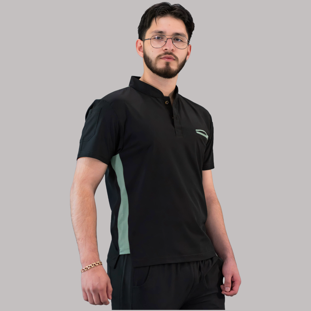 Men's Top Black/Mint, Scrubs 520