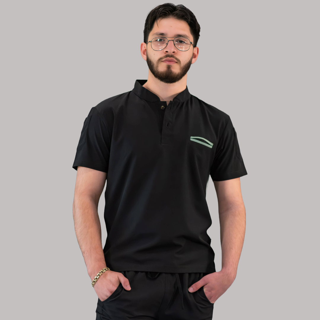 Men's Top Black/Mint, Scrubs 520