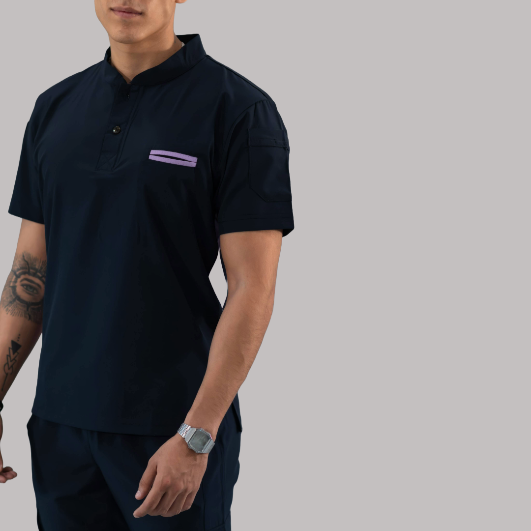 Men's Top Navy/Lilac, Scrubs 520