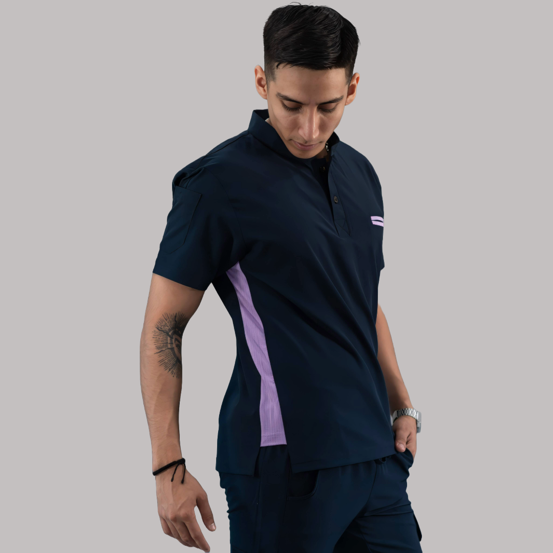 Men's Top Navy/Lilac, Scrubs 520