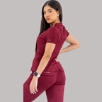 Women’s Top 905 Burgundy, Super Stretch Scrubs