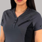 Women’s Top 905 Oxford Gray/Black, Super Stretch Scrubs