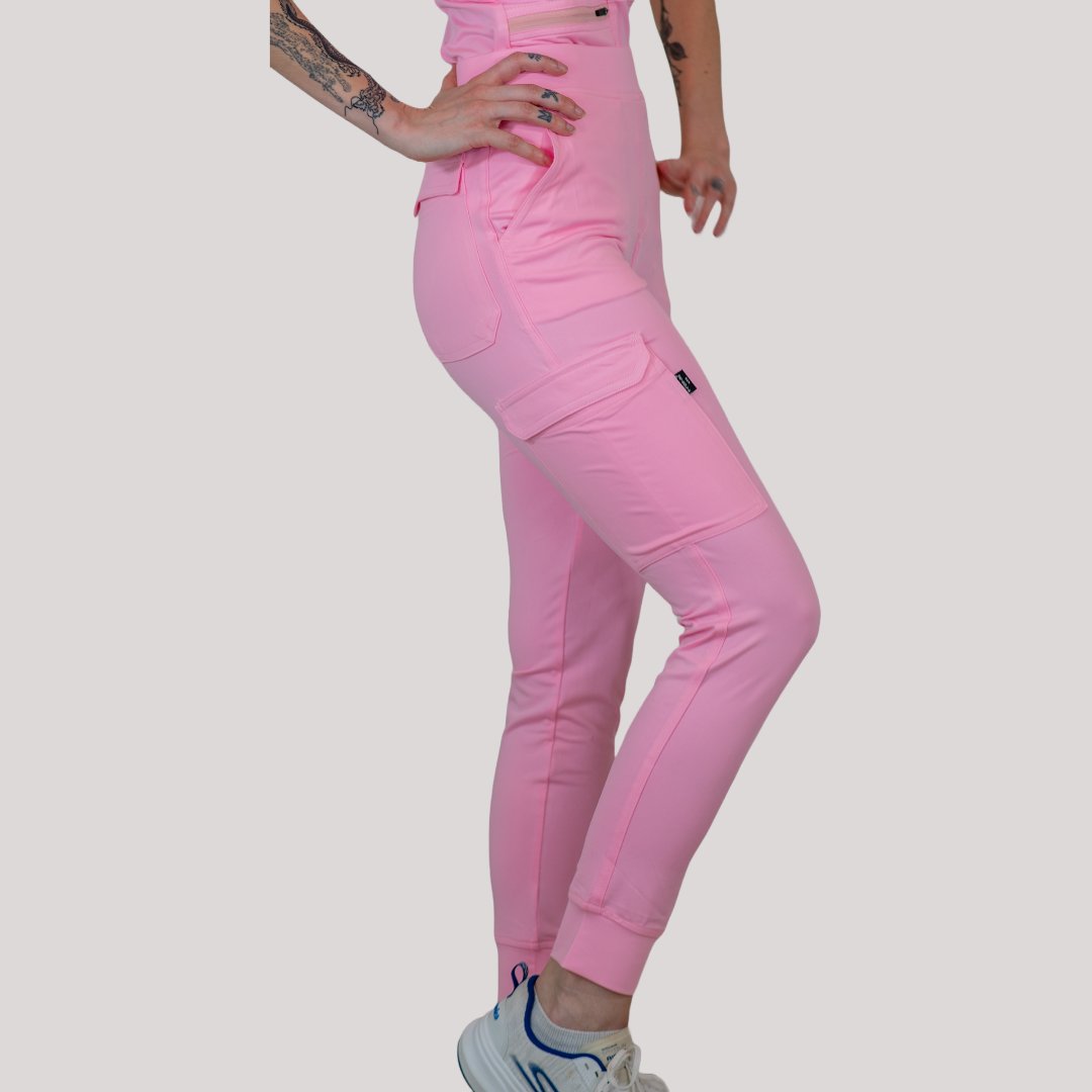 Women's Scrubs Jogger Pants 901 Pale Pink, Super Stretch Scrubs