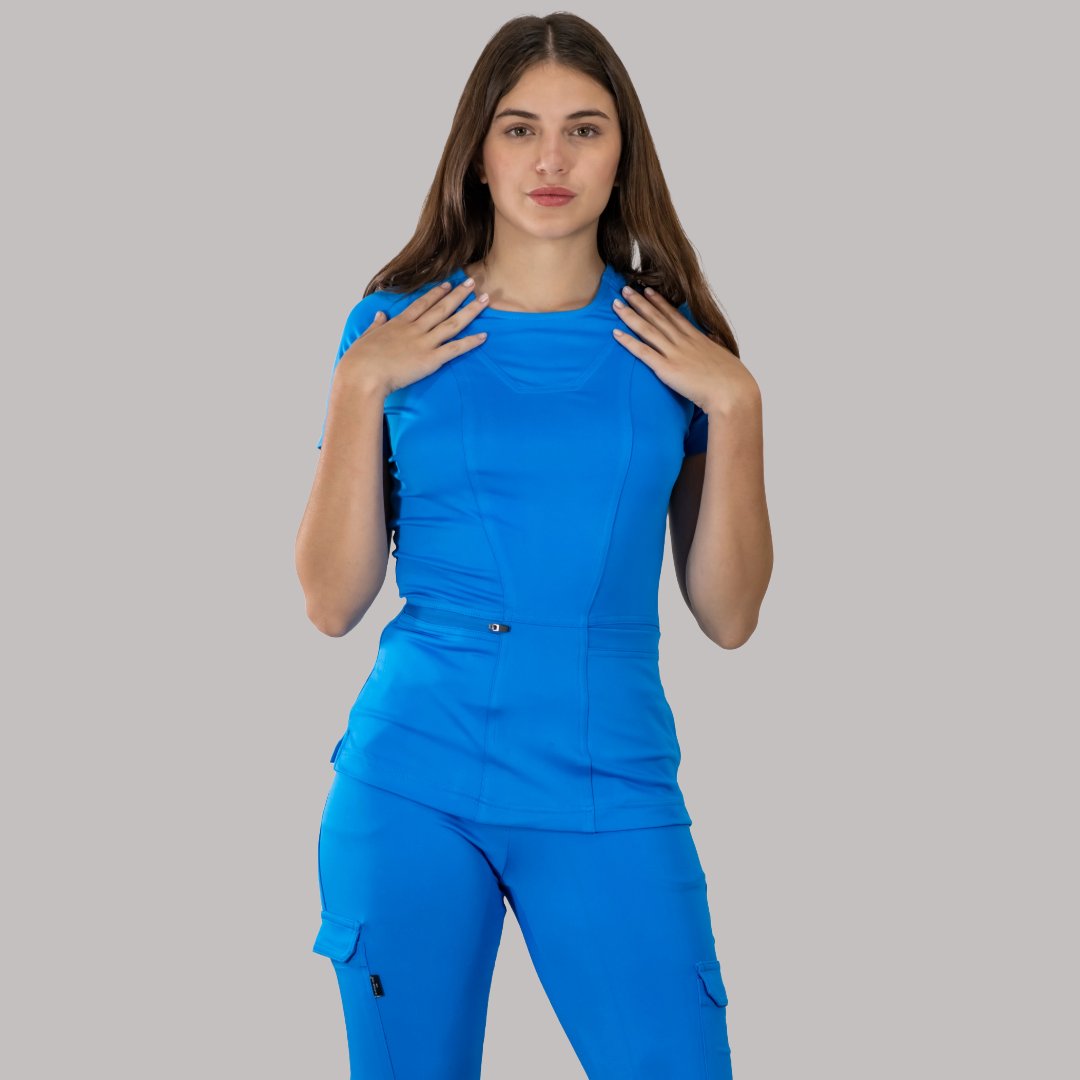 Women's Scrubs Top 901 Turquoise, Super Stretch Scrubs